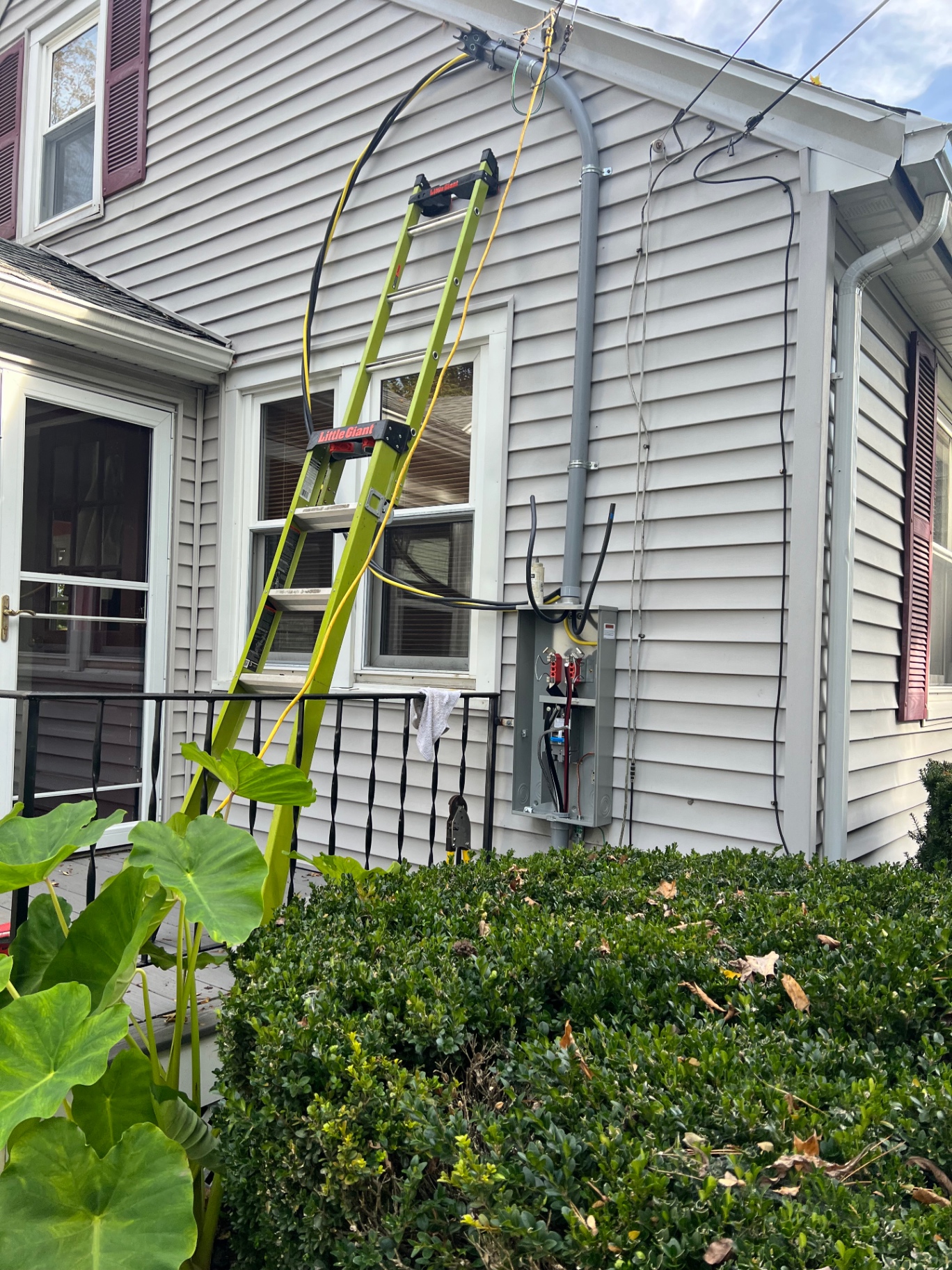 Residential electrical service upgrade in progress