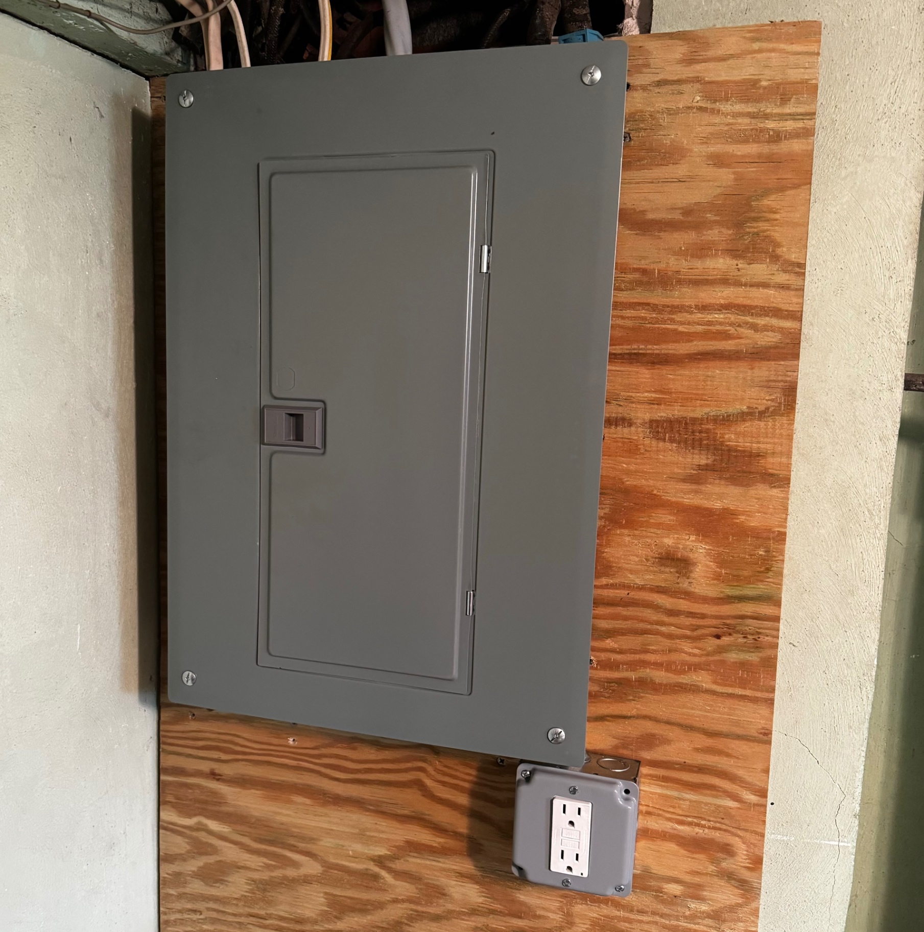 New residential electrical panel after installation