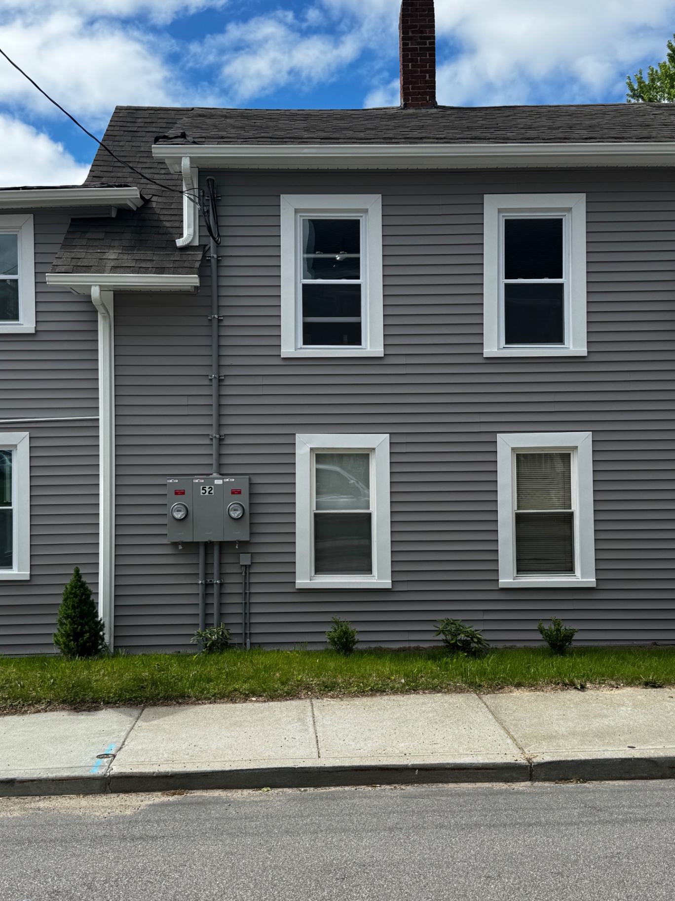 New exterior residential meter and service installation